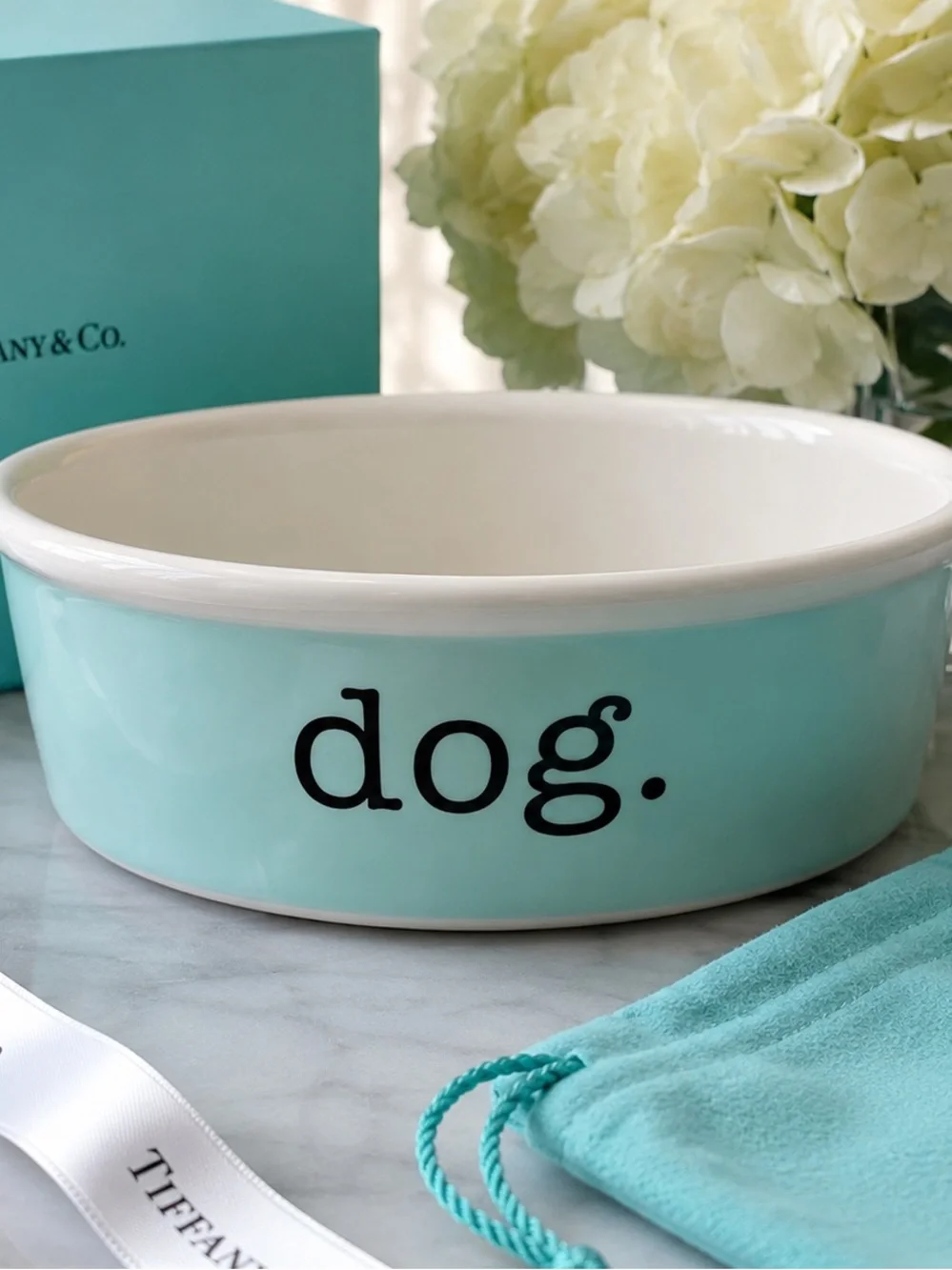 Authenticated Tiffany & Co. Rare Retired Large Bone China Dog Bowl